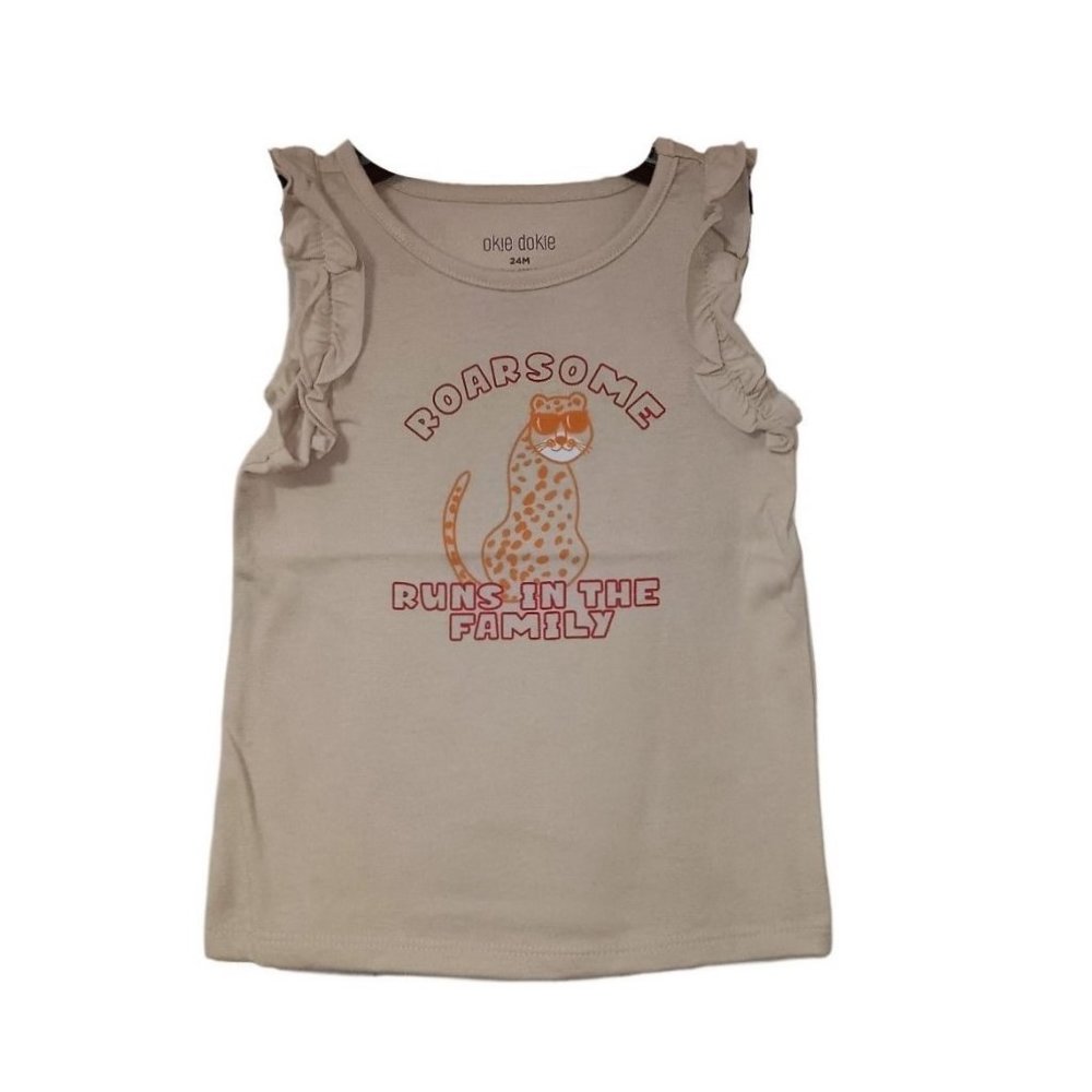 Baby Girl's Okie Dokie Khaki Tank Top- Size 24M
